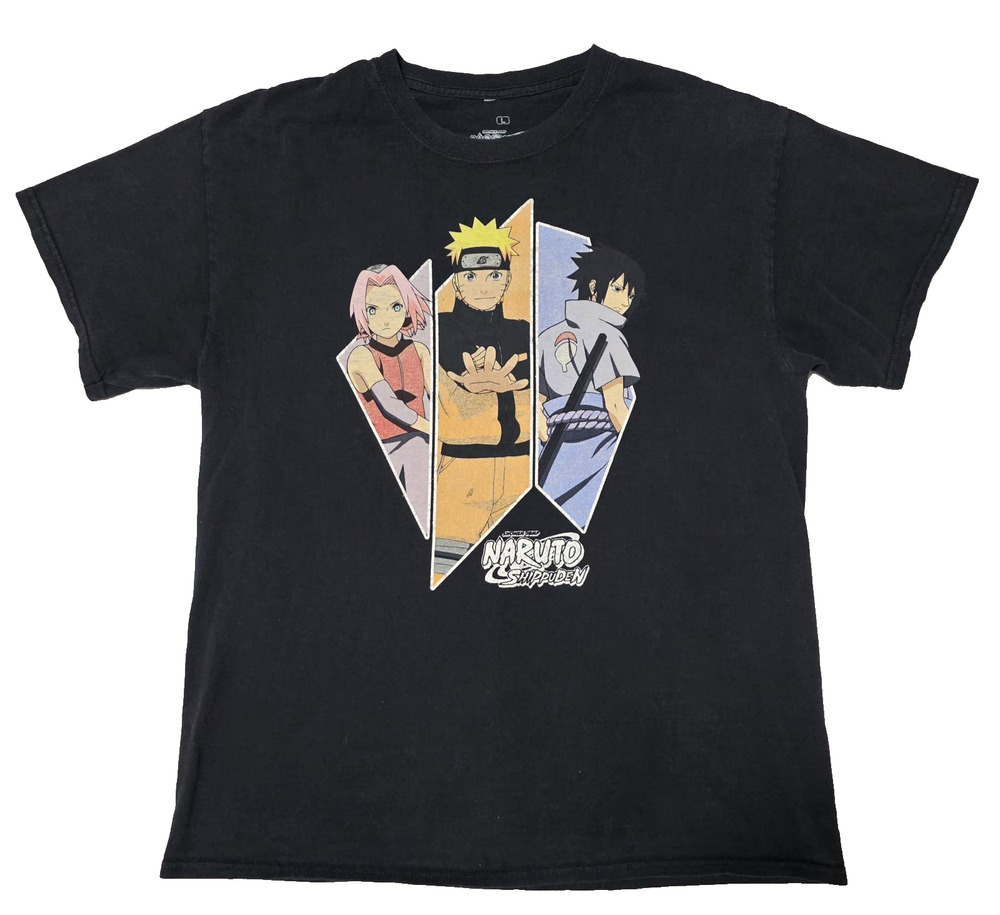 Naruto Shippuden Shirt Large Black Ripple Junction Team 7 Sakura Naruto Sasuke